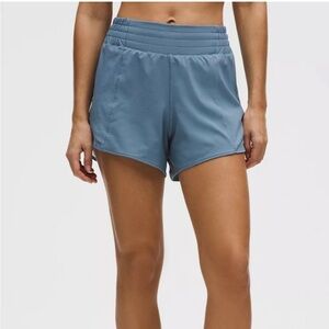 Lululemon Hotty Hot High Rise Lined Short 4” Steel Blue